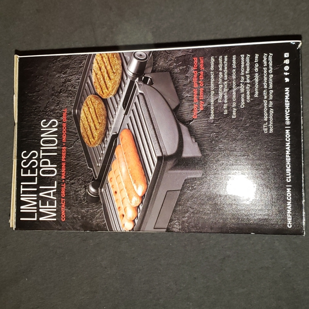 Chefman 180 Grill + Panini Press - Picture 2 of 2